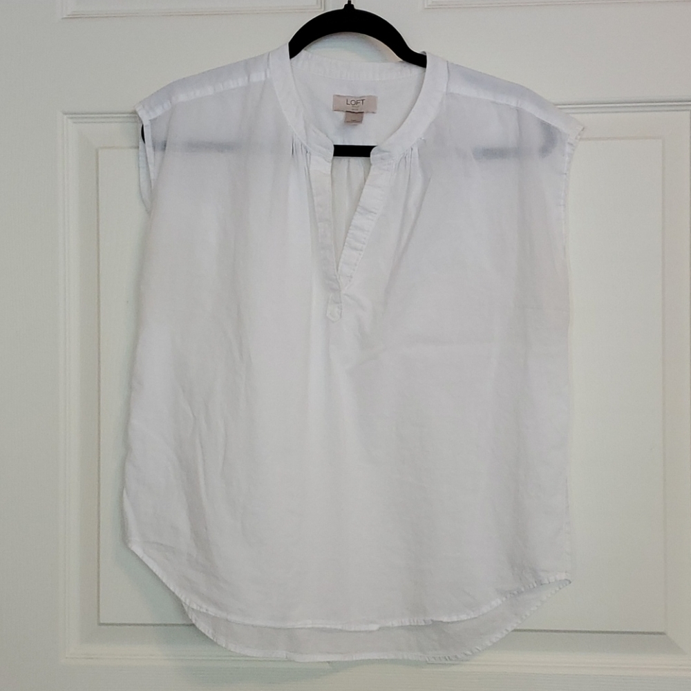 LOFT Outlet Sleeveless White Shirt
